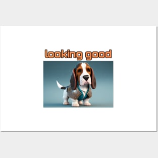 Basset Hound - Looking Good and dressed for success Posters and Art